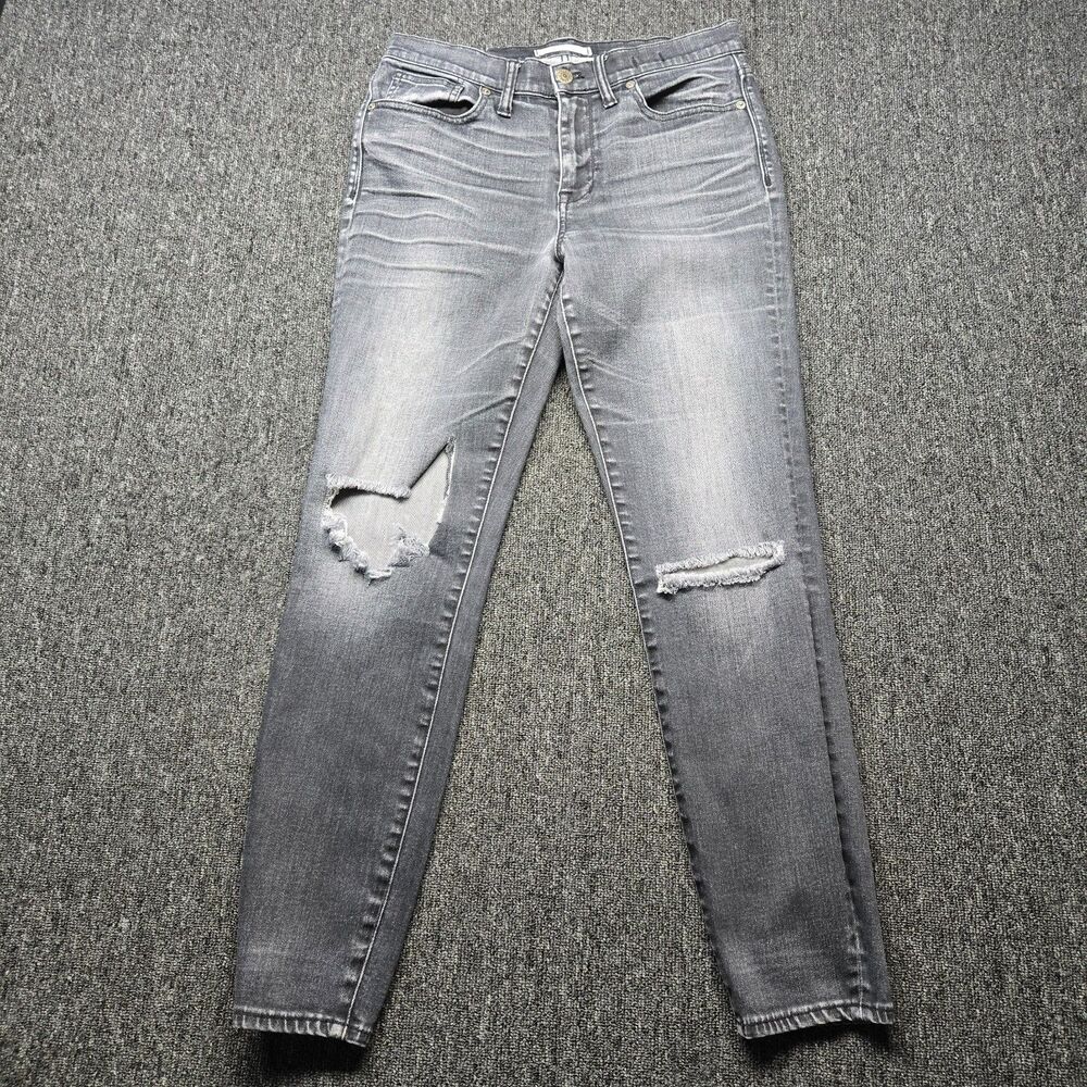 Madewell High Rise Skinny Jeans Womens 29 Washed Black Gray Stretch Slim Denim